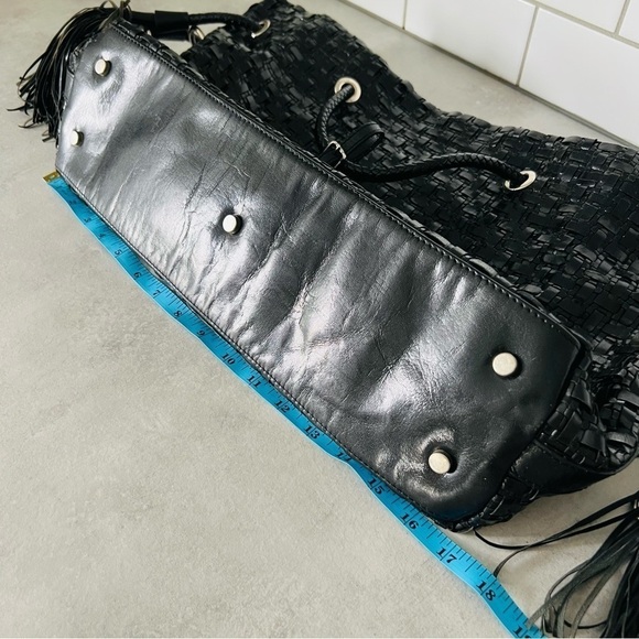 CALONGE Leather Tassel Woven Bag - Picture 14 of 15